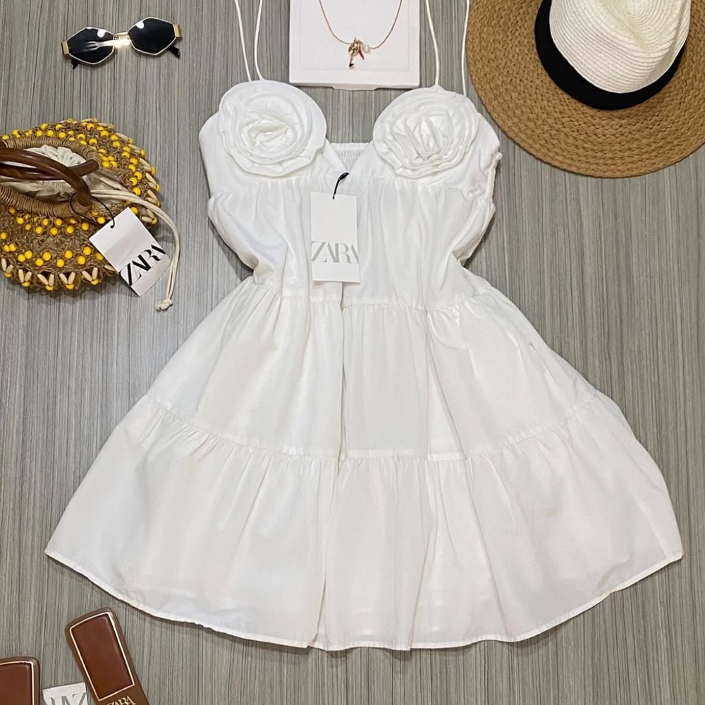 Zara | Flower White Summer Dress